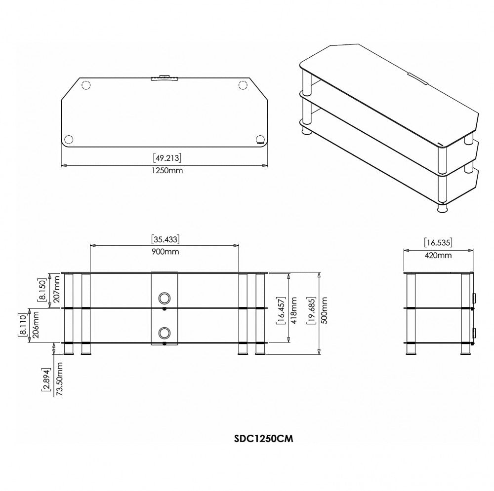 AVF Glass Floor Stand for TV’s up to 55″