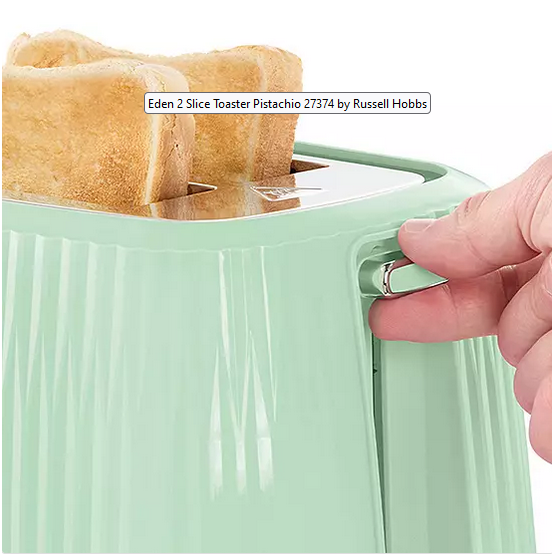 Russell Hobbs Eden 2 Slice Toaster Pistachio 27374