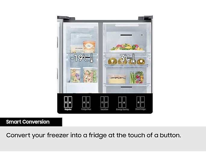 Samsung American Style Side-by-Side Fridge Freezer – SpaceMax 652 L – Stainless Steel