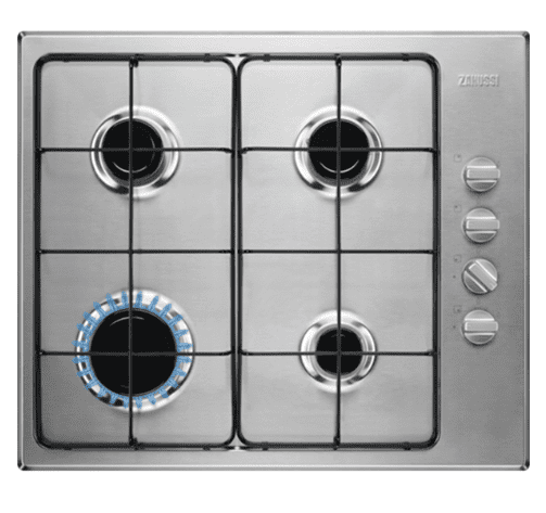 Zanussi 60 cm Stainless Steel Gas Hob – 4 Burners