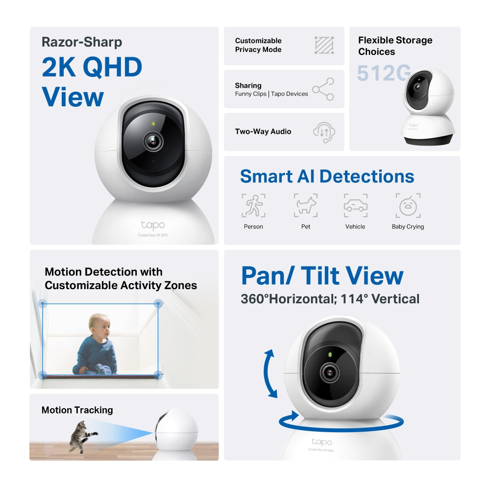 Tapo C220 Pan/Tilt AI Home Security Wi-Fi Camera | Tapo-C220
