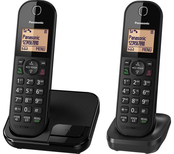 Panasonic Cordless Phone Twin Handsets Black | KX-TGC412EB
