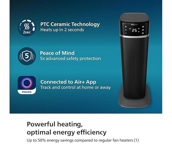 Philips 5000 Series Smart Tower Ceramic Heater - Dark grey