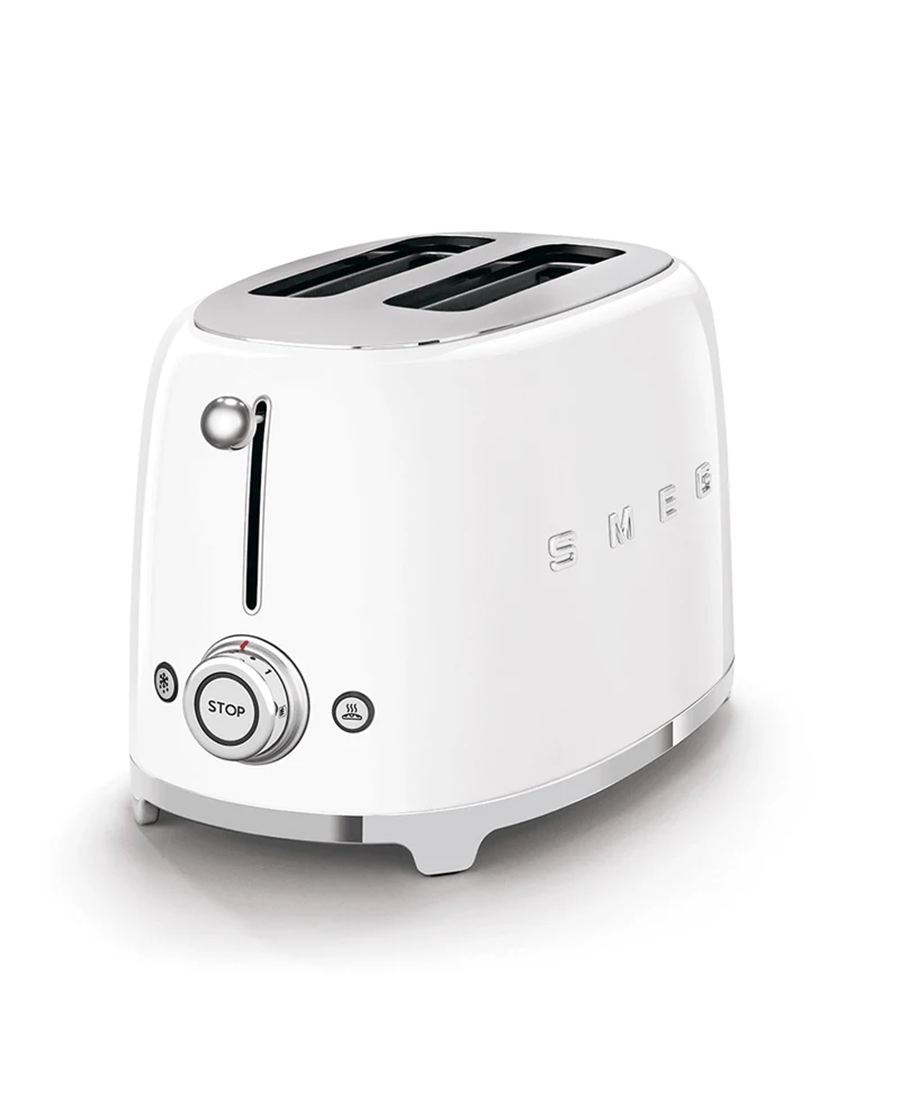 Smeg 950W 2 Slice Toaster - White | TSF01WHUK - Ben Sweeney Letterkenny 