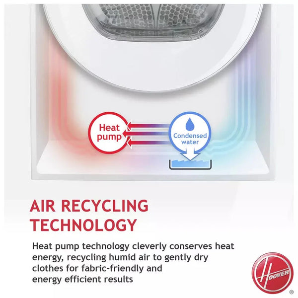 Hoover HLE H8A2DE 80 8KG Heat Pump Tumble Dryer - White | HLEH8A2DE-80 Hoover Washing Machine Ben Sweeney Electrical Euronics
