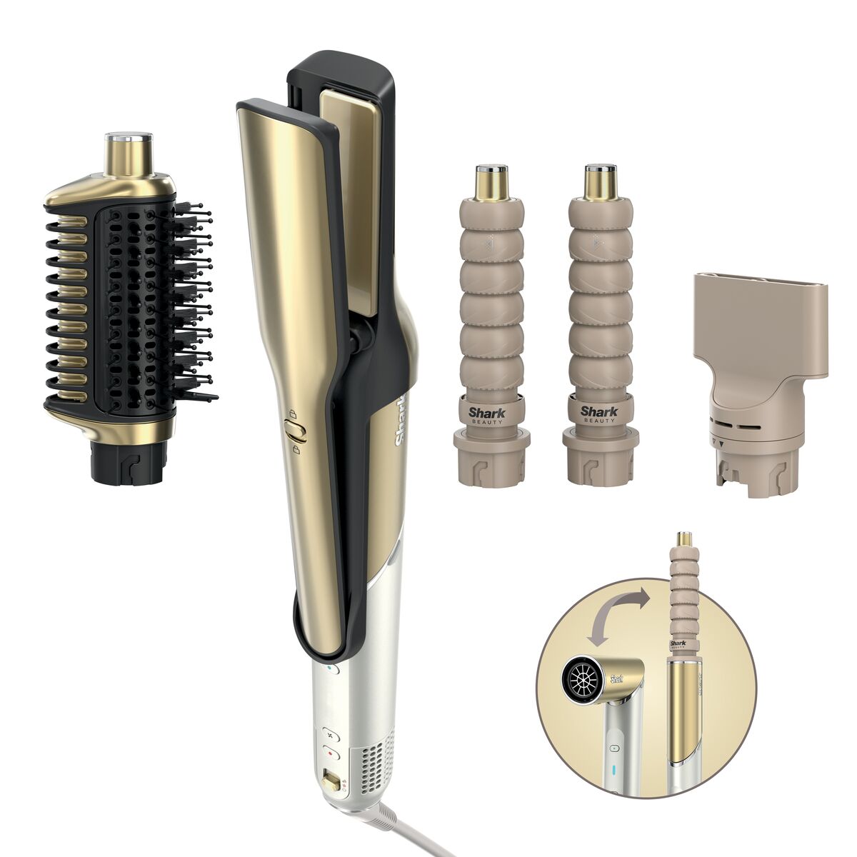 Shark Glam Straight & Waves Multi-Styler 4-in-1 Gold | HD6041SUK