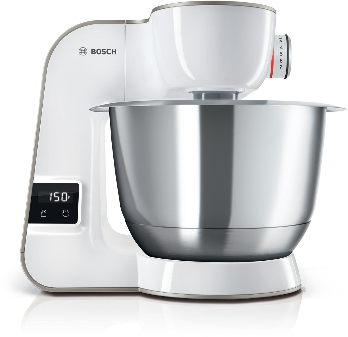 Bosch Series 4 MUM5 Stand Mixer with Integrated Scales 1000W - White | MUM5XW40G