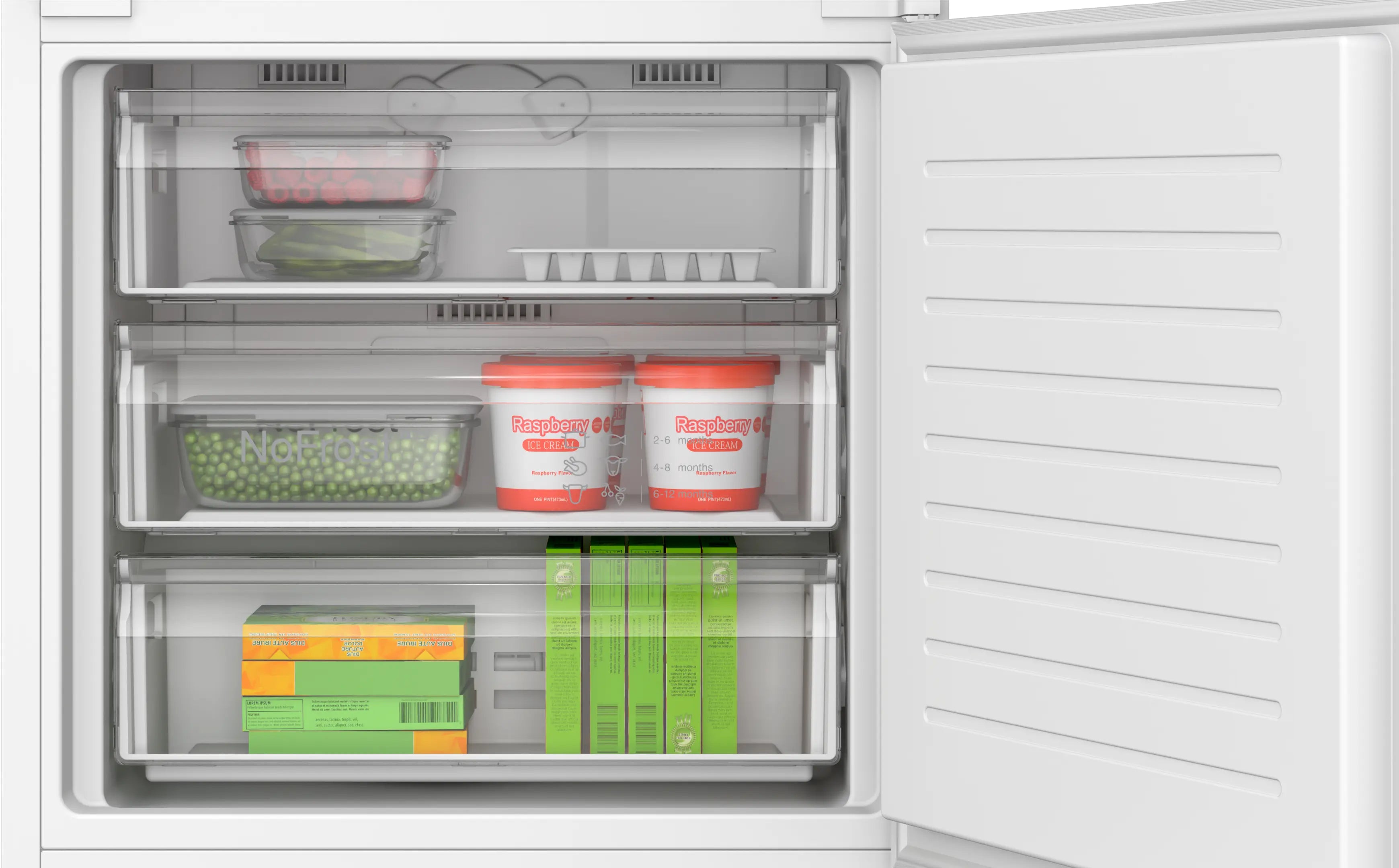 Bosch Series 2 383L Integrated No Frost Fridge Freezer | KBN96NSE1G