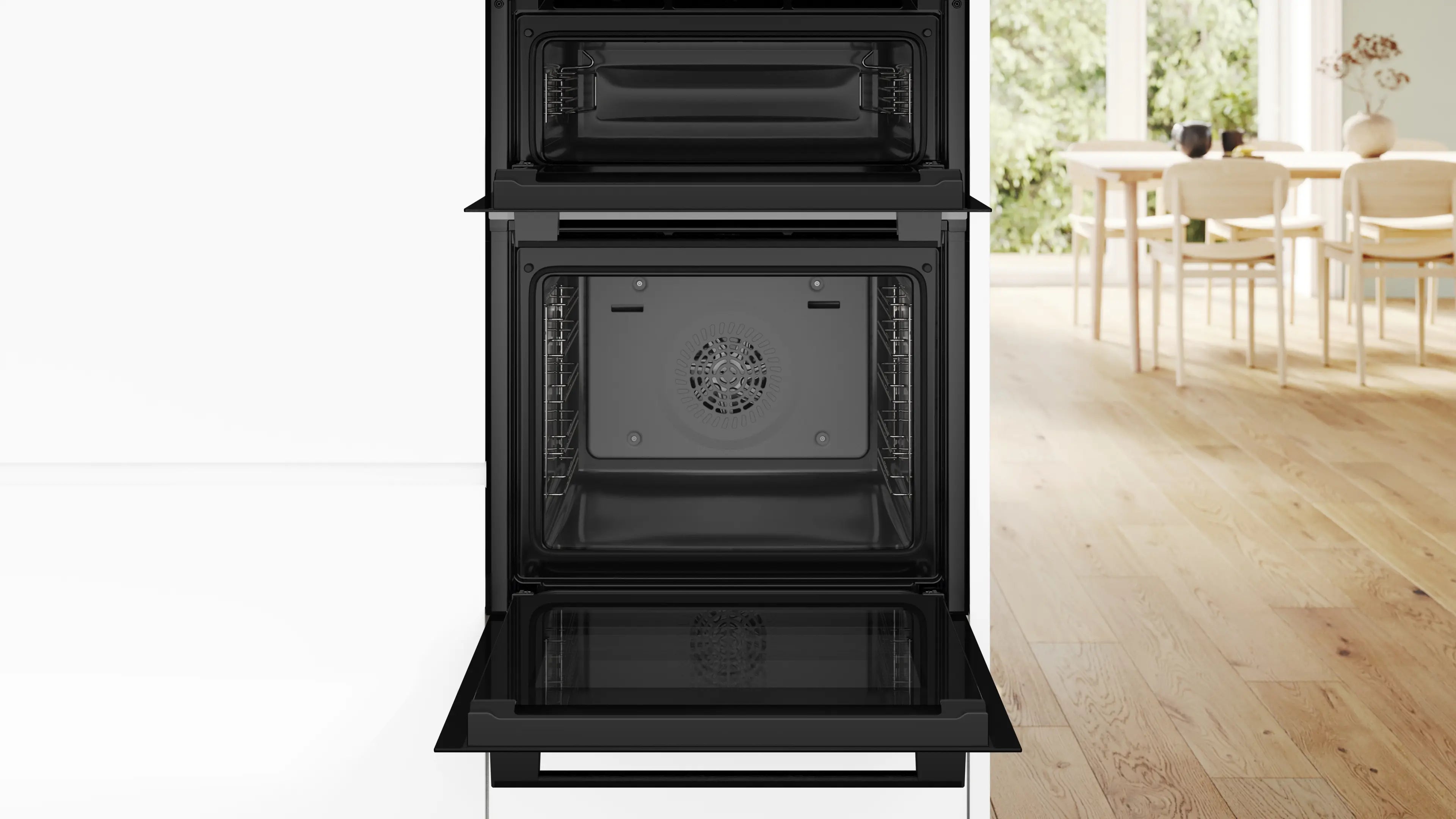 BOSCH SERIES 4 34/71LITRE BUILT IN DOUBLE OVEN - BLACK
