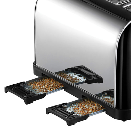 Russell Hobbs Stainless Steel 4 Slice Toaster - Black | 28360