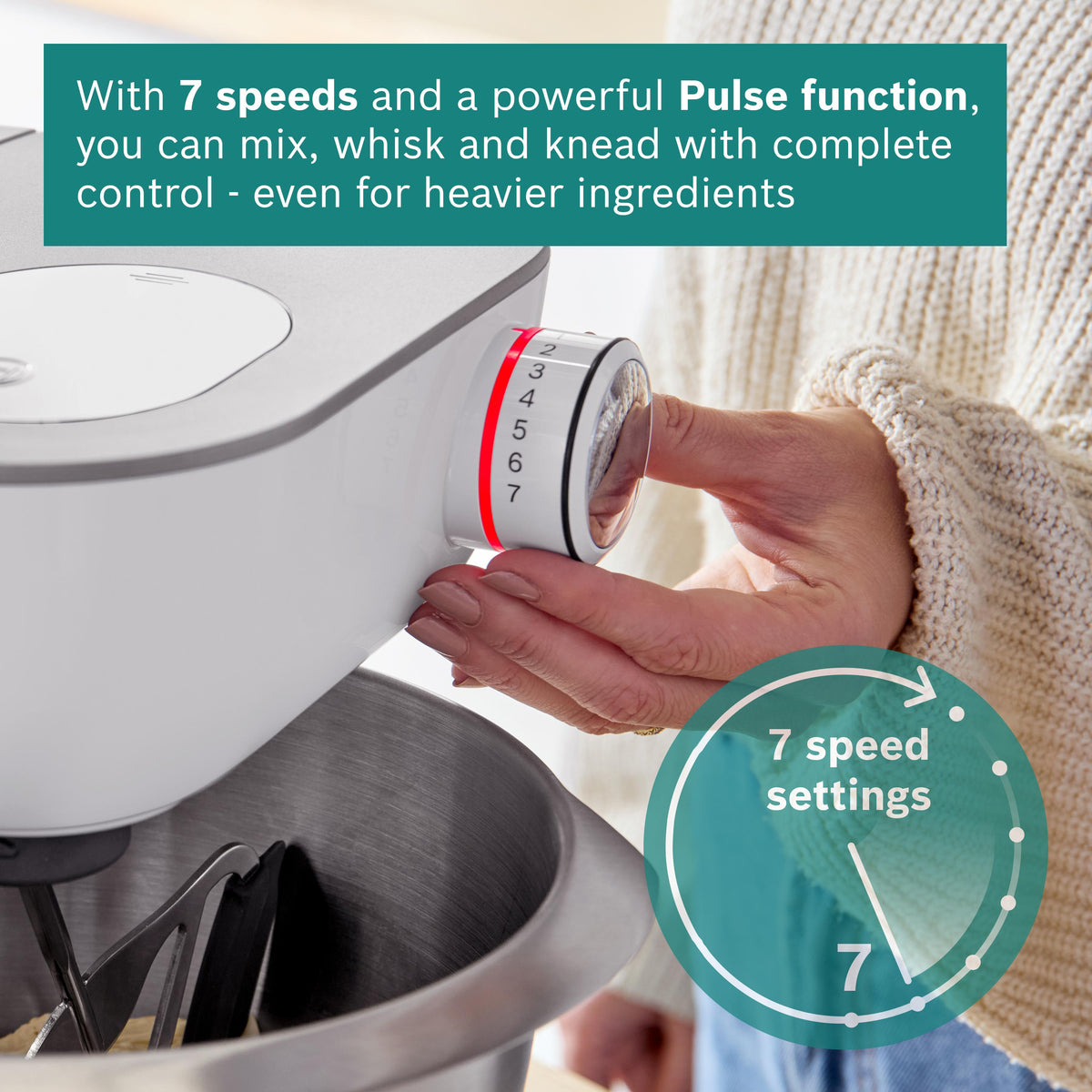 Bosch Series 4 MUM5 Stand Mixer with Integrated Scales 1000W - White | MUM5XW40G