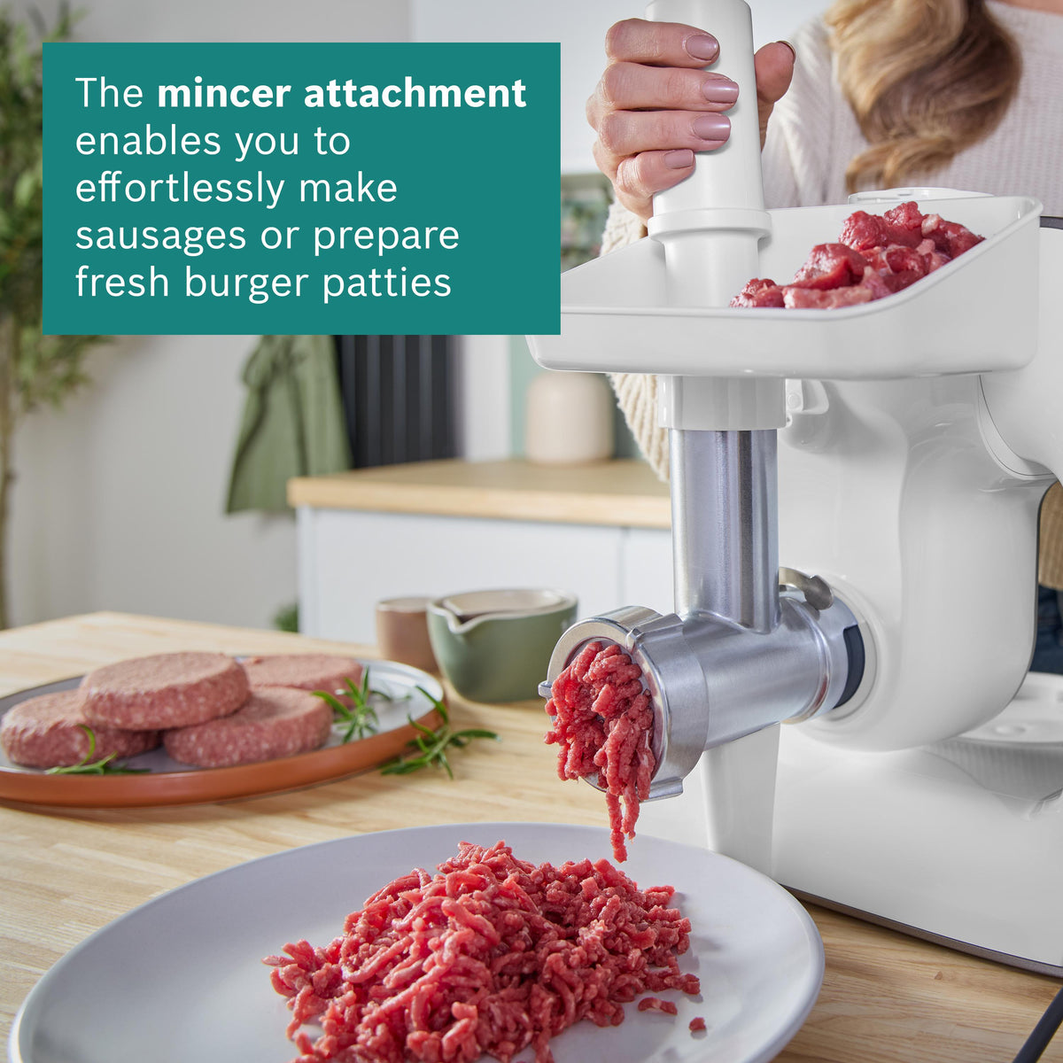 Bosch Series 4 MUM5 Stand Mixer with Integrated Scales 1000W - White | MUM5XW40G