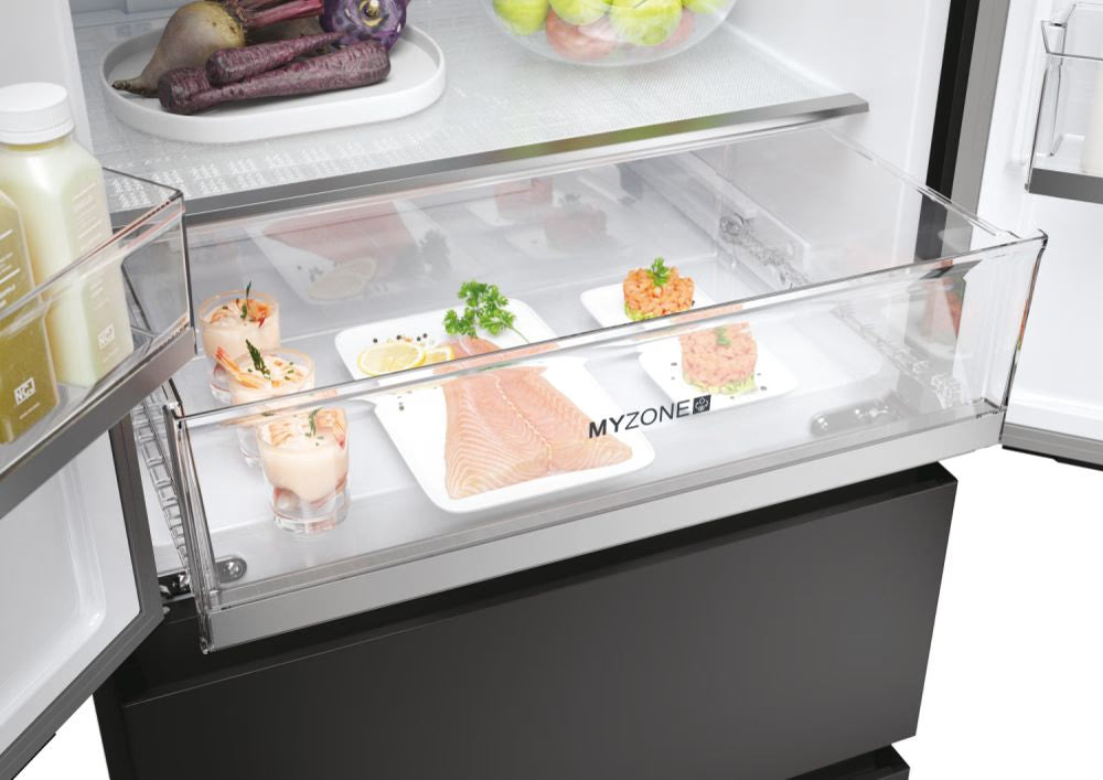 Haier FD 70 Series 5 444L No Frost Freestanding Fridge Freezer in Black | HFR5719EWPB.