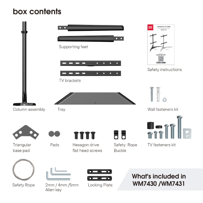 One For All Table Top TV Stand – 32-70", Swivel & Height Adjust