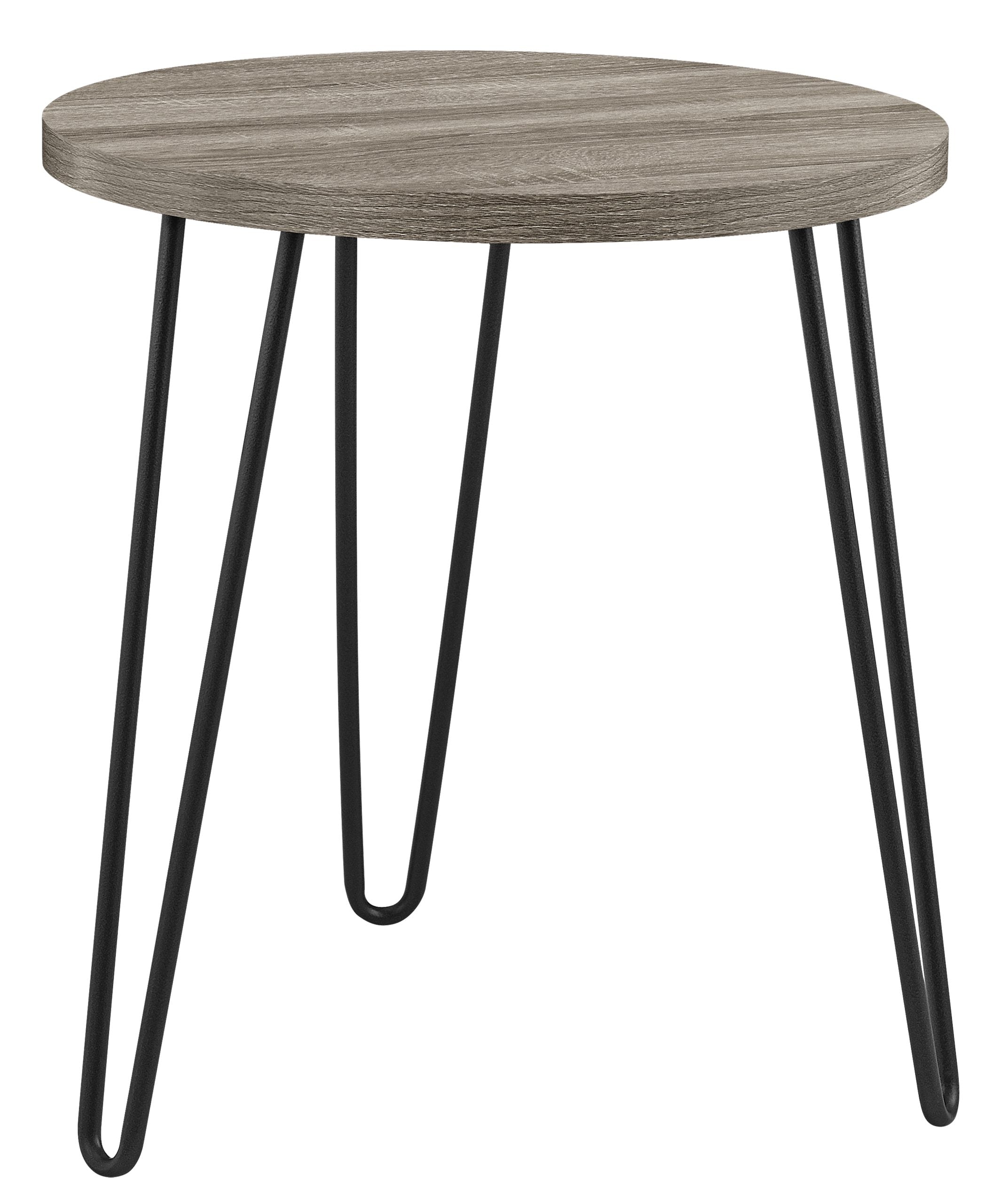 Owen Retro Round End Table Distressed Gray Oak