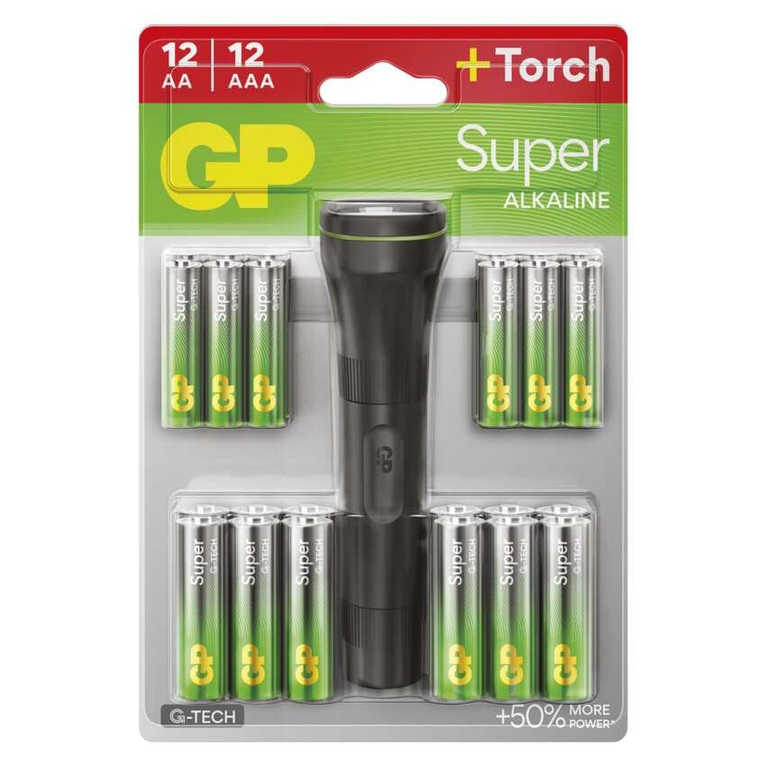 G-TECH Torch With Super Alkaline Double and Triple A Batteries | GPPCA15AS784