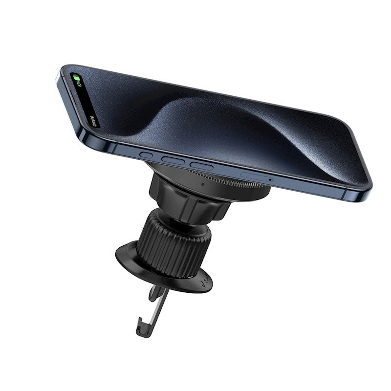 XO car holder magnetic CX025 with wireless inductive charger 15W black air vent for MagSafe