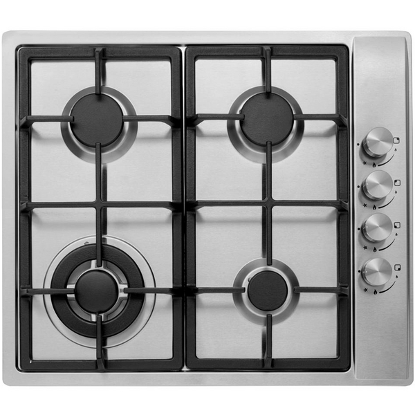 Cata 60 cm Stainless Steel Gas Hob, Cast Iron Supports – 4-Burner | UBGHDFFJ60.1