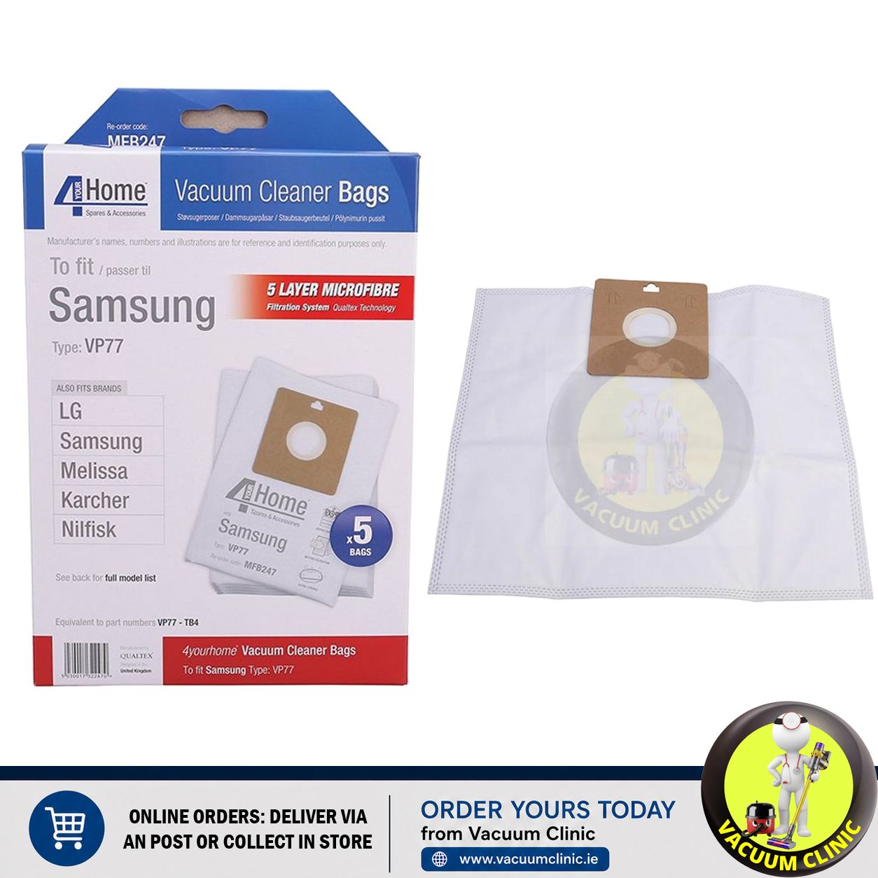 Microfibre Bags- Samsung - Nilfisk Action Bravo| MFB247