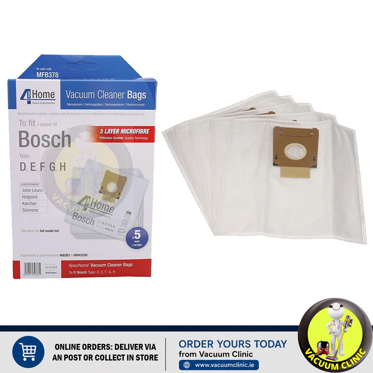 Microfibre Bags Bosch D-E -F-G-H | MFB378
