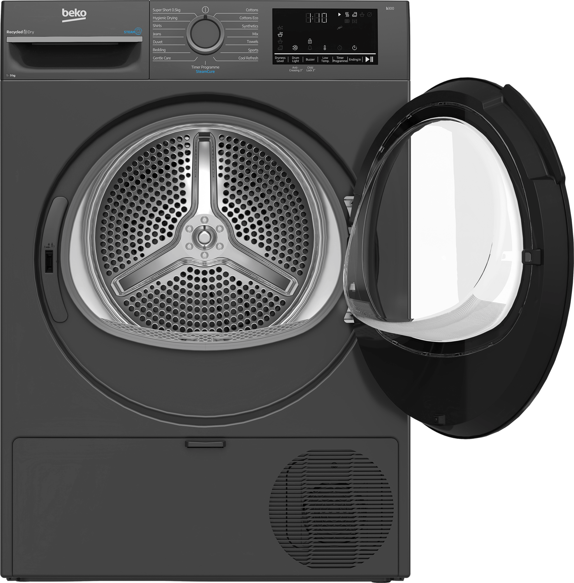Beko 9kg Heat Pump Tumble Dryer Anthracite - BM3T3933NA
