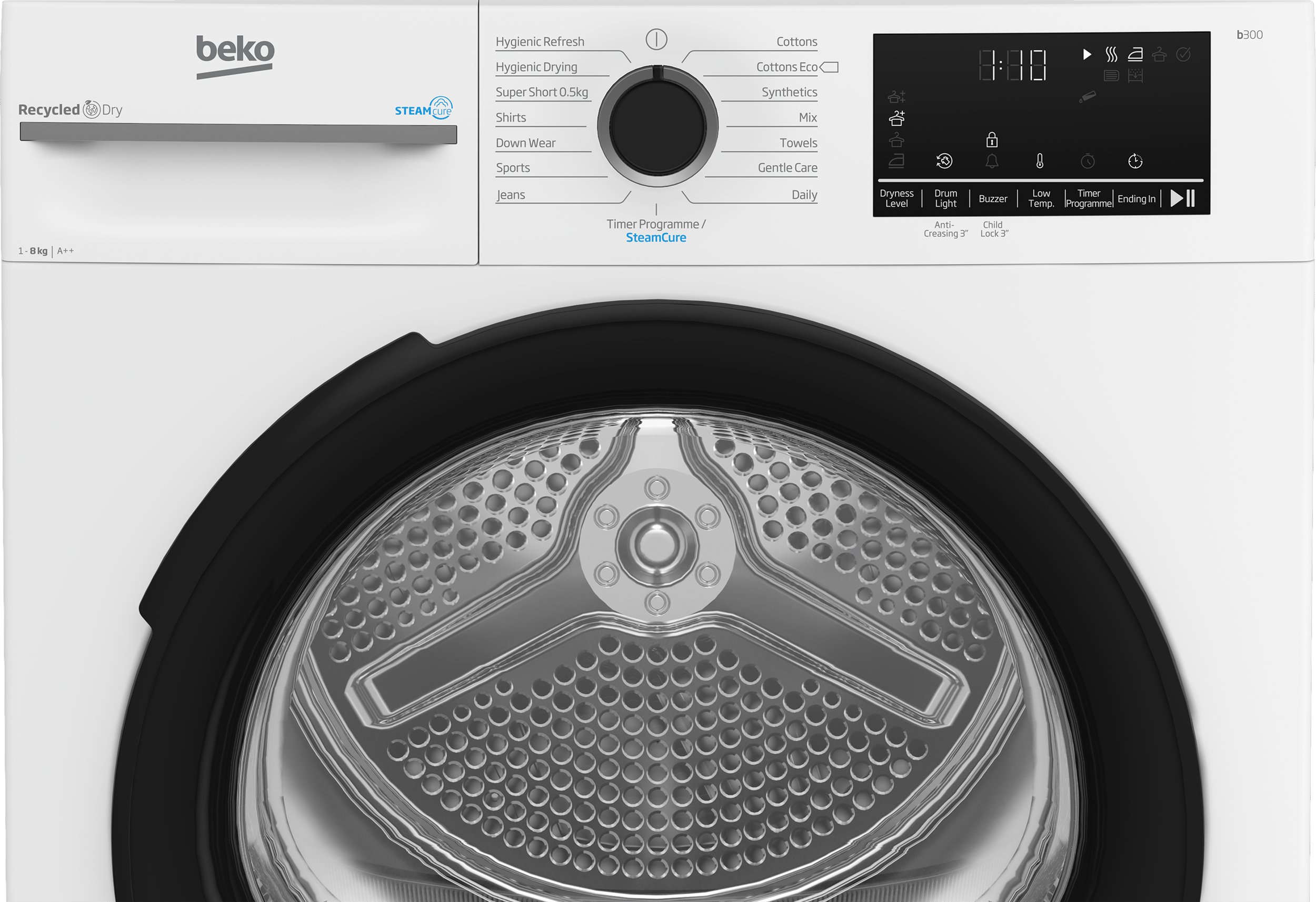 Beko 8kg Heat Pump Tumble Dryer with SteamCure Technology | BM3T3833NW