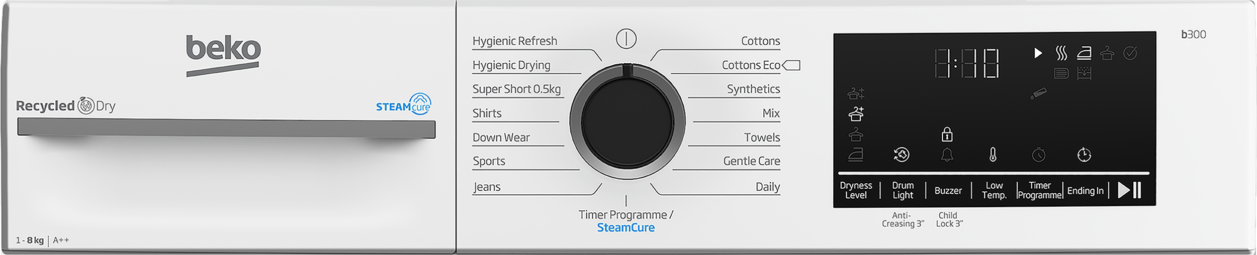 Beko 8kg Heat Pump Tumble Dryer with SteamCure Technology | BM3T3833NW