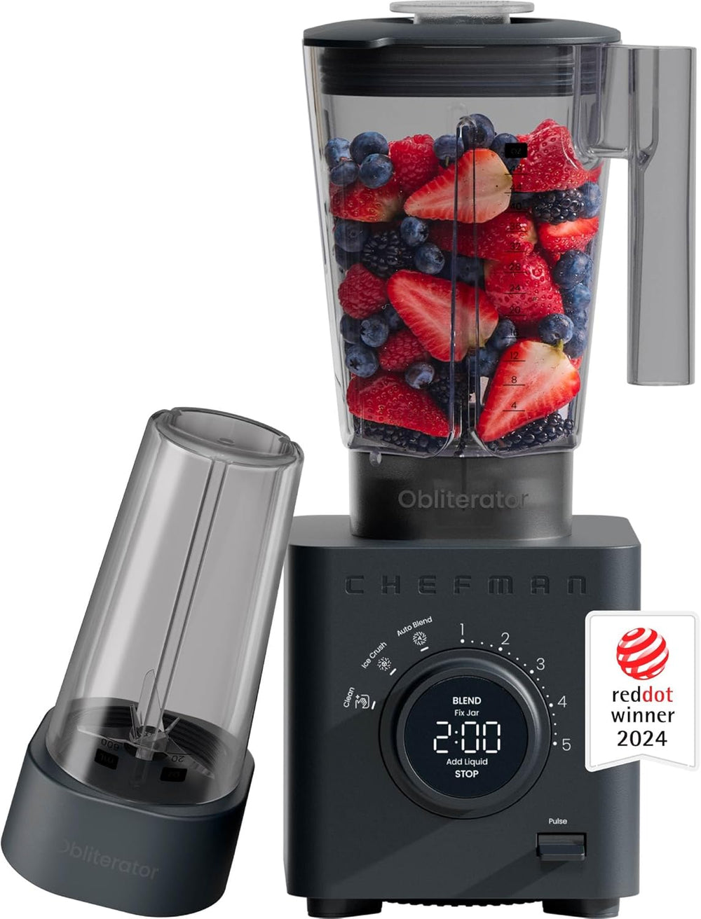 Chefman Obliterator 1380W 48oz Power Blender with Travel Jar