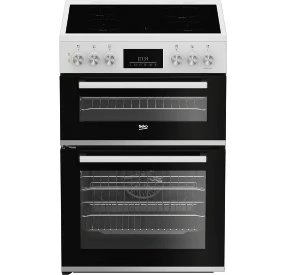 Beko 60cm Double Oven Electric Cooker - White | FDC6731W