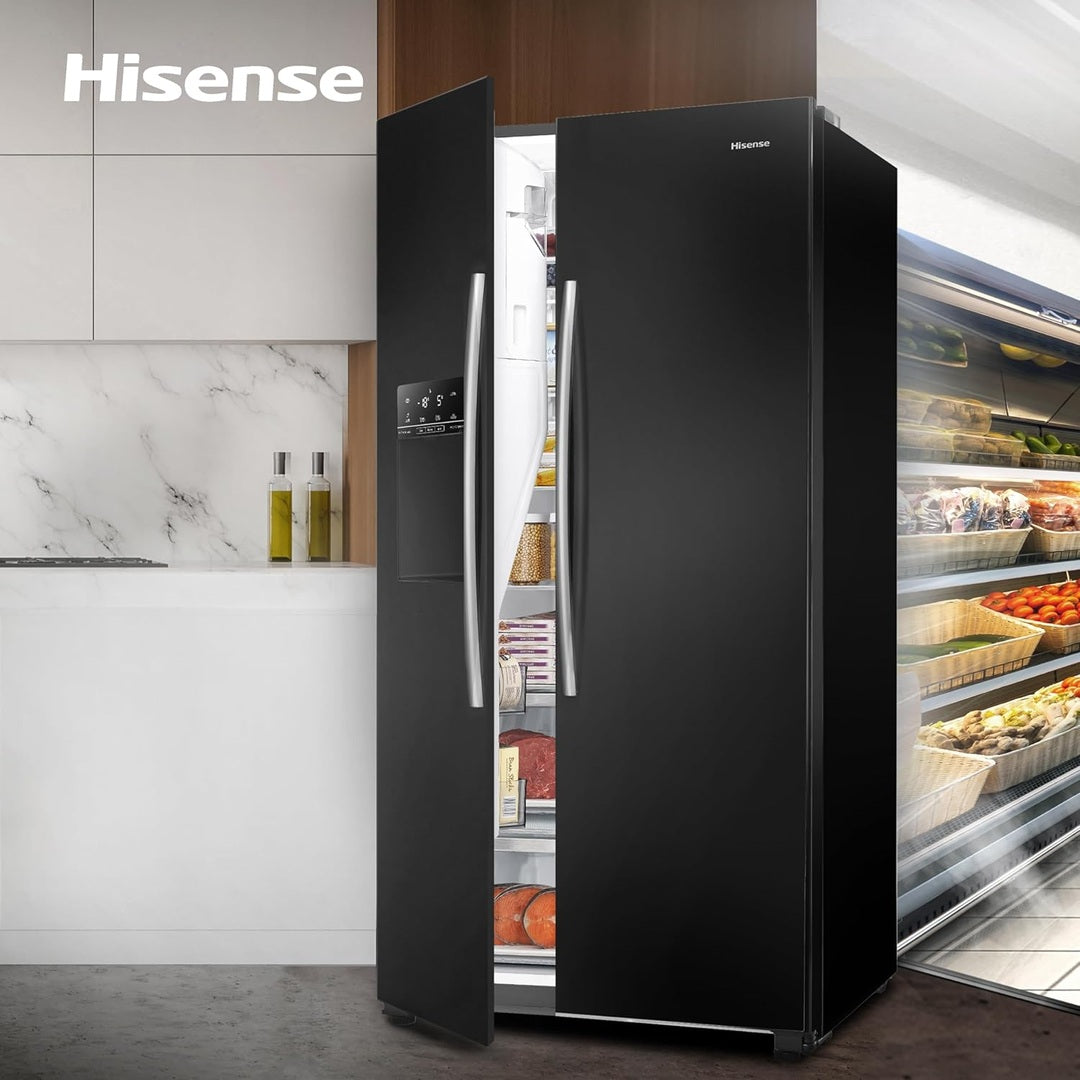 Hisense Freestanding Side by Side Fridge Freezer | RS694N4IBE Hisense American Fridge Freezer Ben Sweeney Electrical Euronics