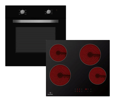 POWERPOINT FAN OVEN & CERAMIC TOUCH CONTROL HOB PACK - STAINLESS STEEL