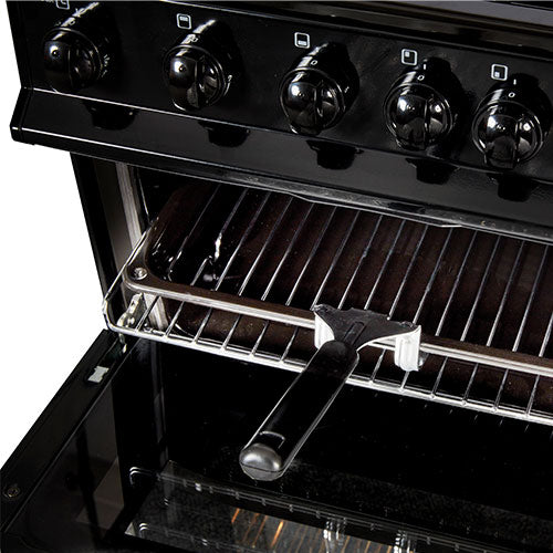 NordMende 50 cm Freestanding LPG Twin-Cavity Gas Cooker – Black