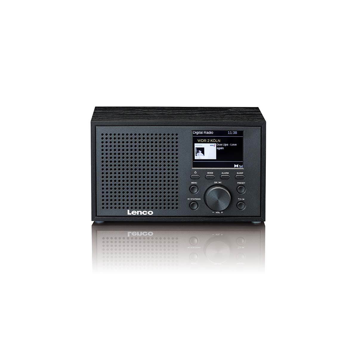 LENCO DAR-017BK - Compact and stylish DAB+/FM radio with Bluetooth® and wooden casing - Black