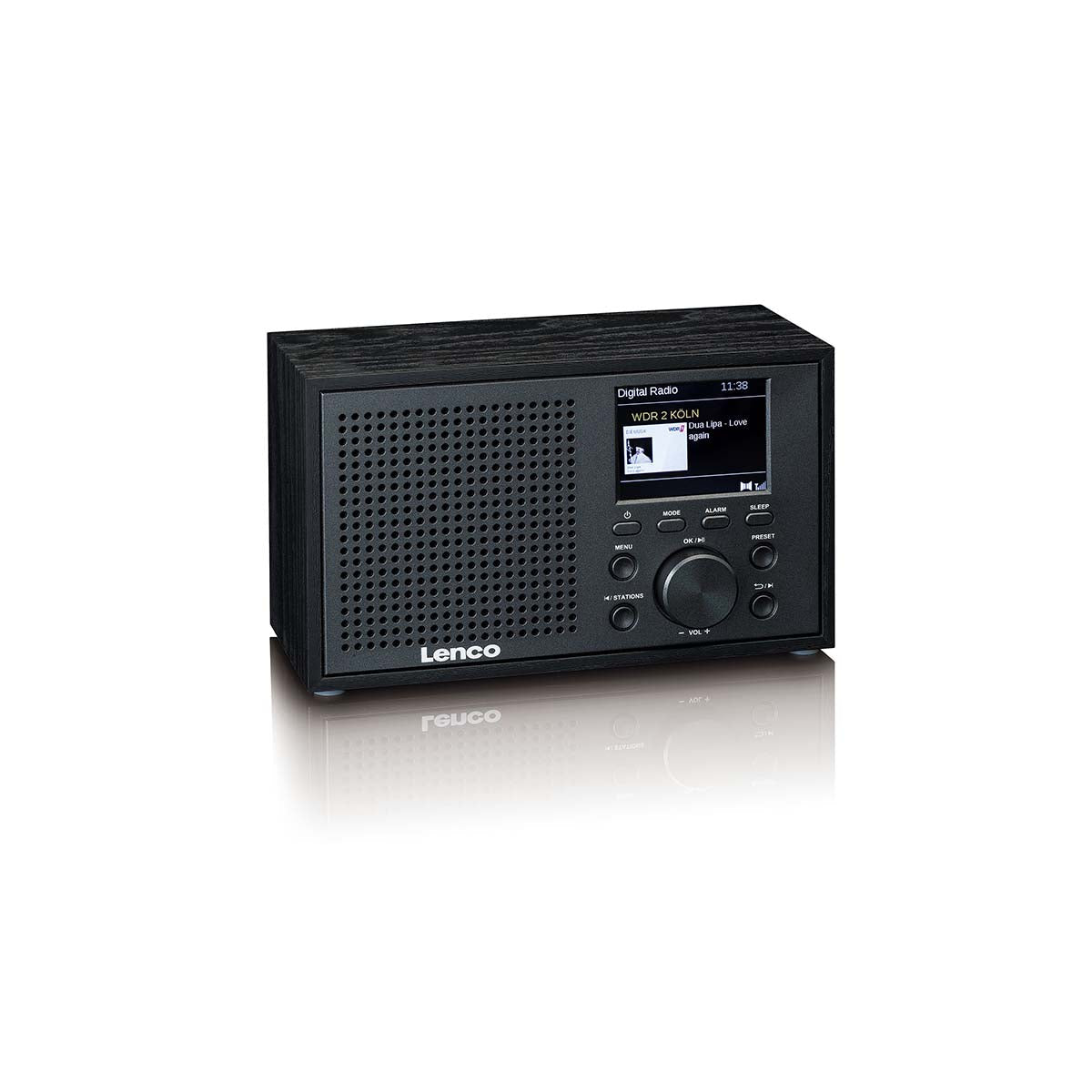 LENCO DAR-017BK - Compact and stylish DAB+/FM radio with Bluetooth® and wooden casing - Black