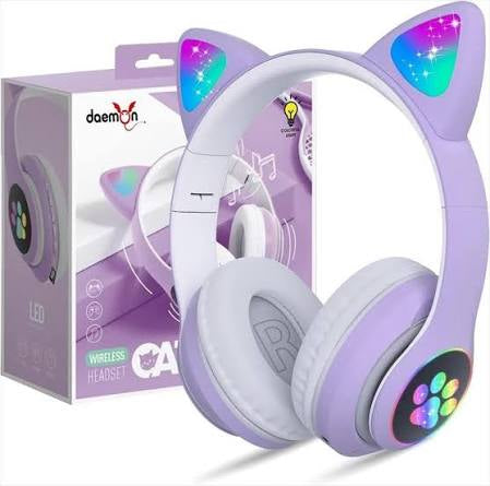 STN-28 Colourful Cat Ear Luminous Wireless Bluetooth Headset