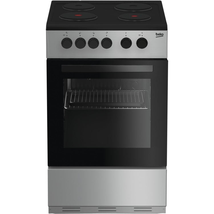 Beko 50cm Electric Solid Plate Cooker - Silver | KS530S