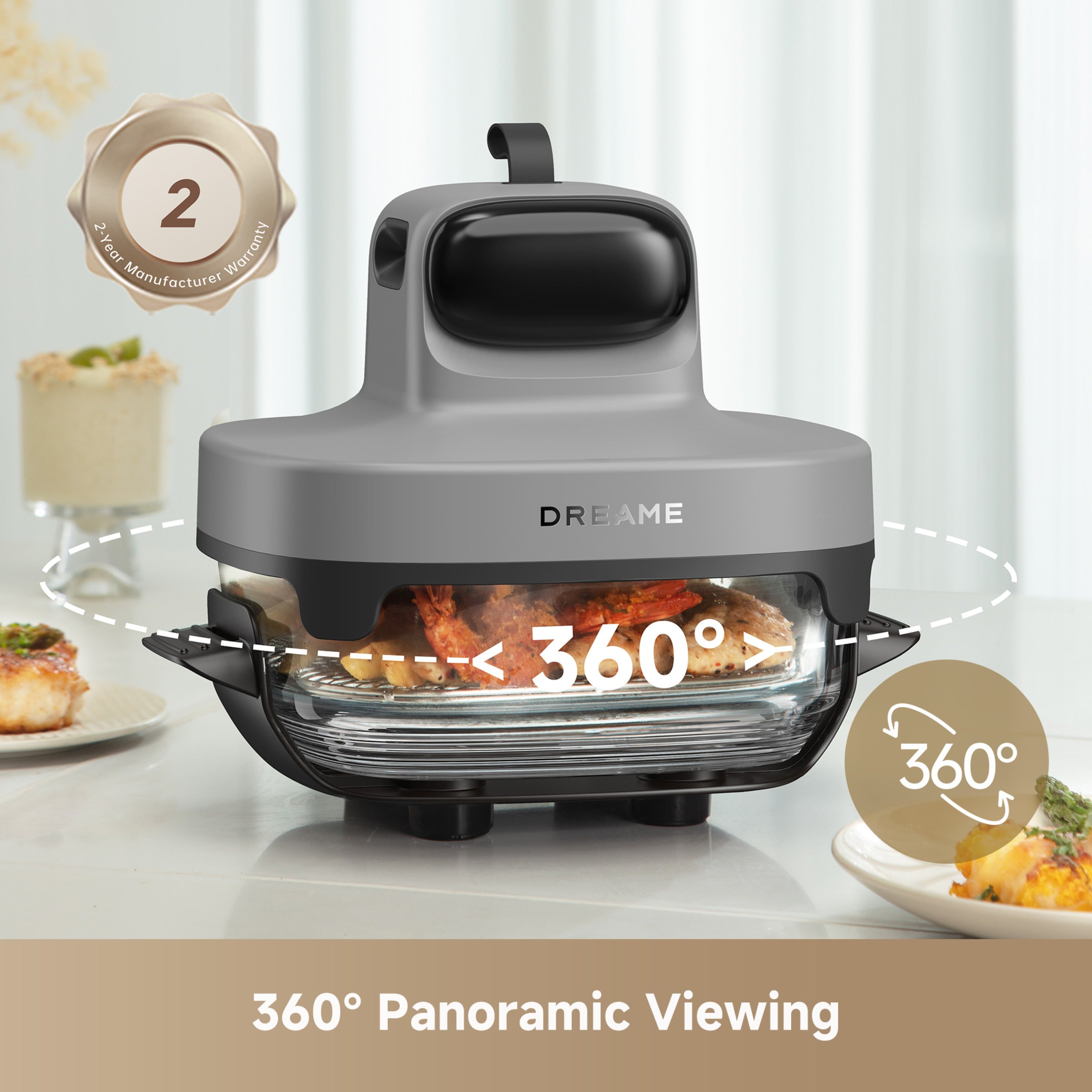 Dreame Tasti™AirF 5 in 1 Portable Air Fryer | Grey