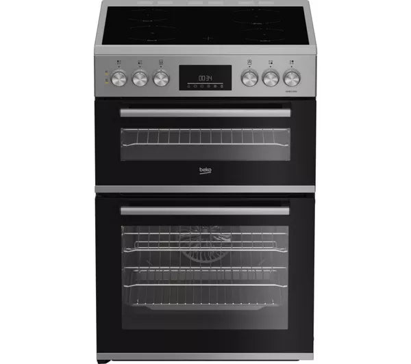 Beko 60cm Double Oven Electric Cooker - Silver | FDC6731S