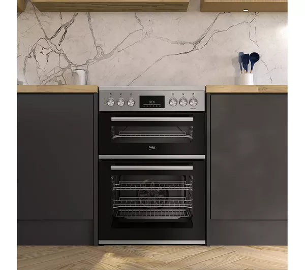 Beko 60cm Double Oven Electric Cooker - Silver | FDC6731S