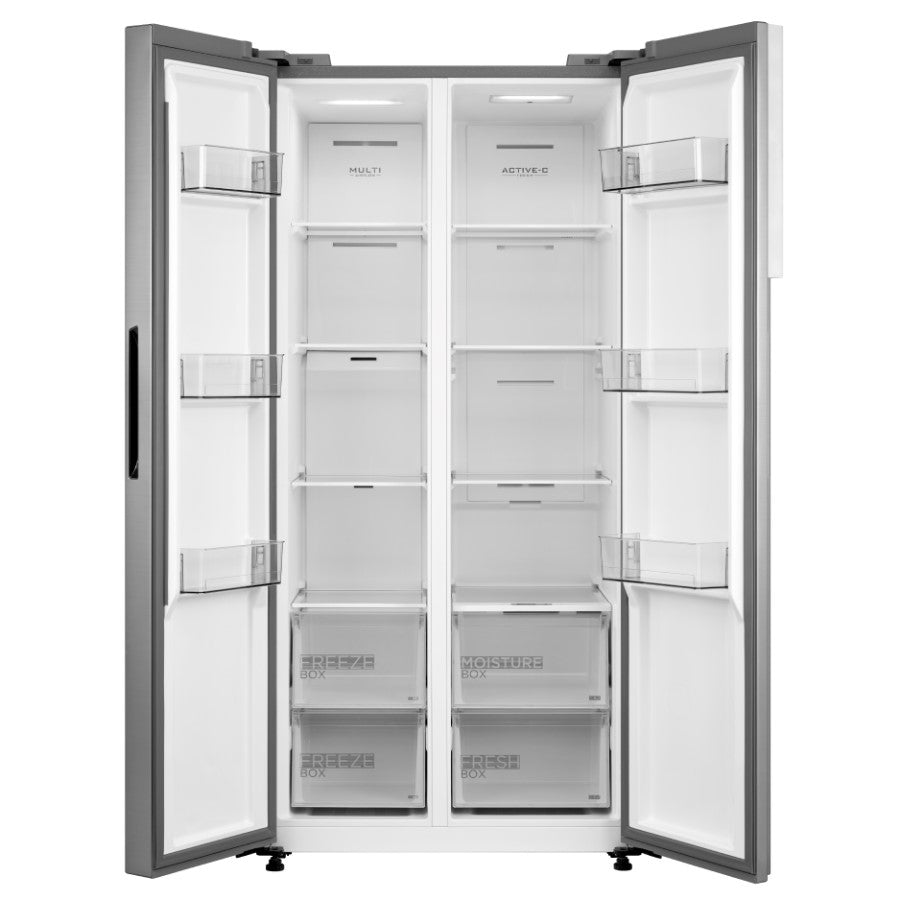 Midea American‑Style Fridge Freezer 460L – Stainless Steel