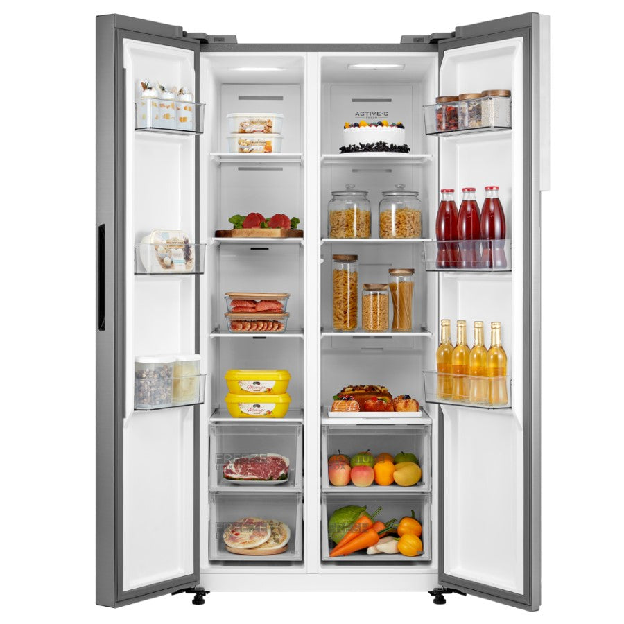Midea American‑Style Fridge Freezer 460L – Stainless Steel