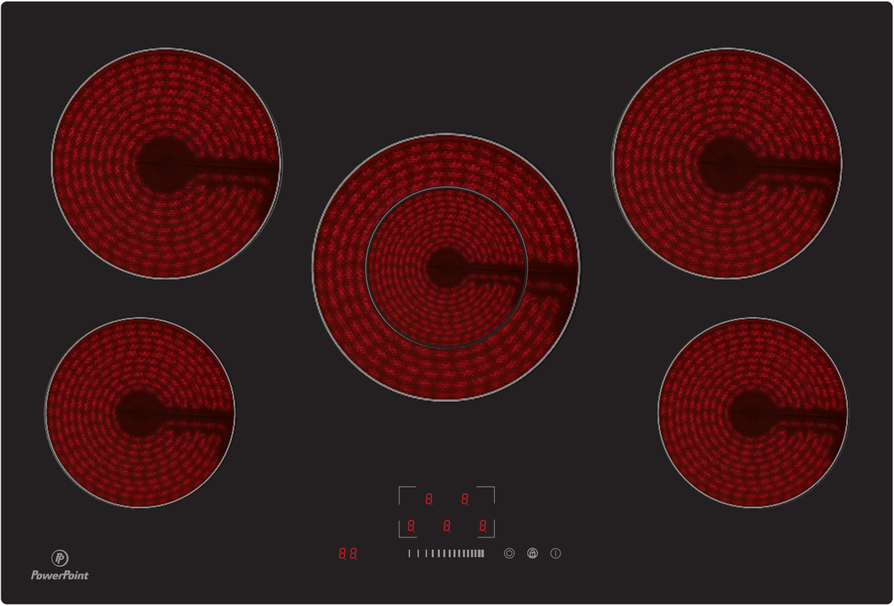 Powerpoint 5 Zone Ceramic Hob | P1577MDTC