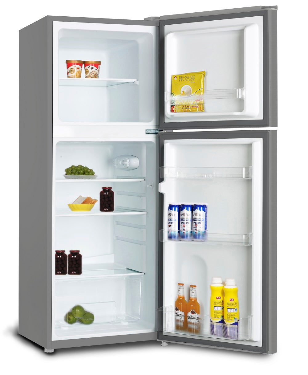 PowerPoint 48 cm Slim Fridge‑Freezer – Stainless Steel