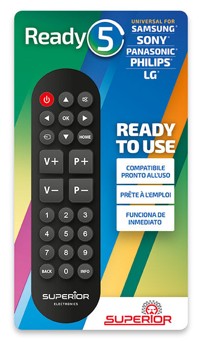 Superior Universal remote - Compatible with Samsung, Sony, Panasonic, Philips and LG