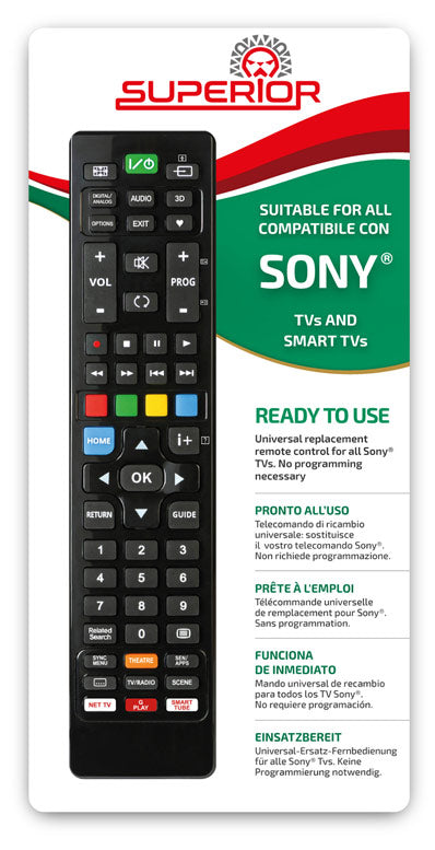 Compatible TV Remote - Suitable for all Sony TV's and Smart TV's