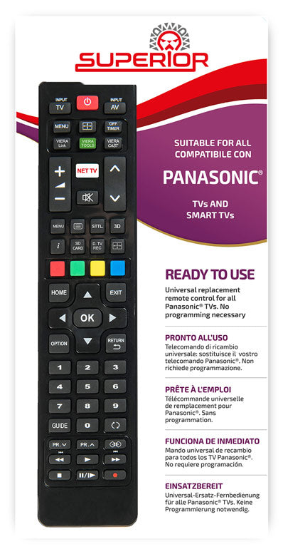 Compatible TV remote - Suitable for all Panasonic TV's and Smart TV's