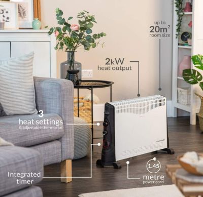 Russell Hobbs 2KW Convector Heater with Timer | RHCVH4002