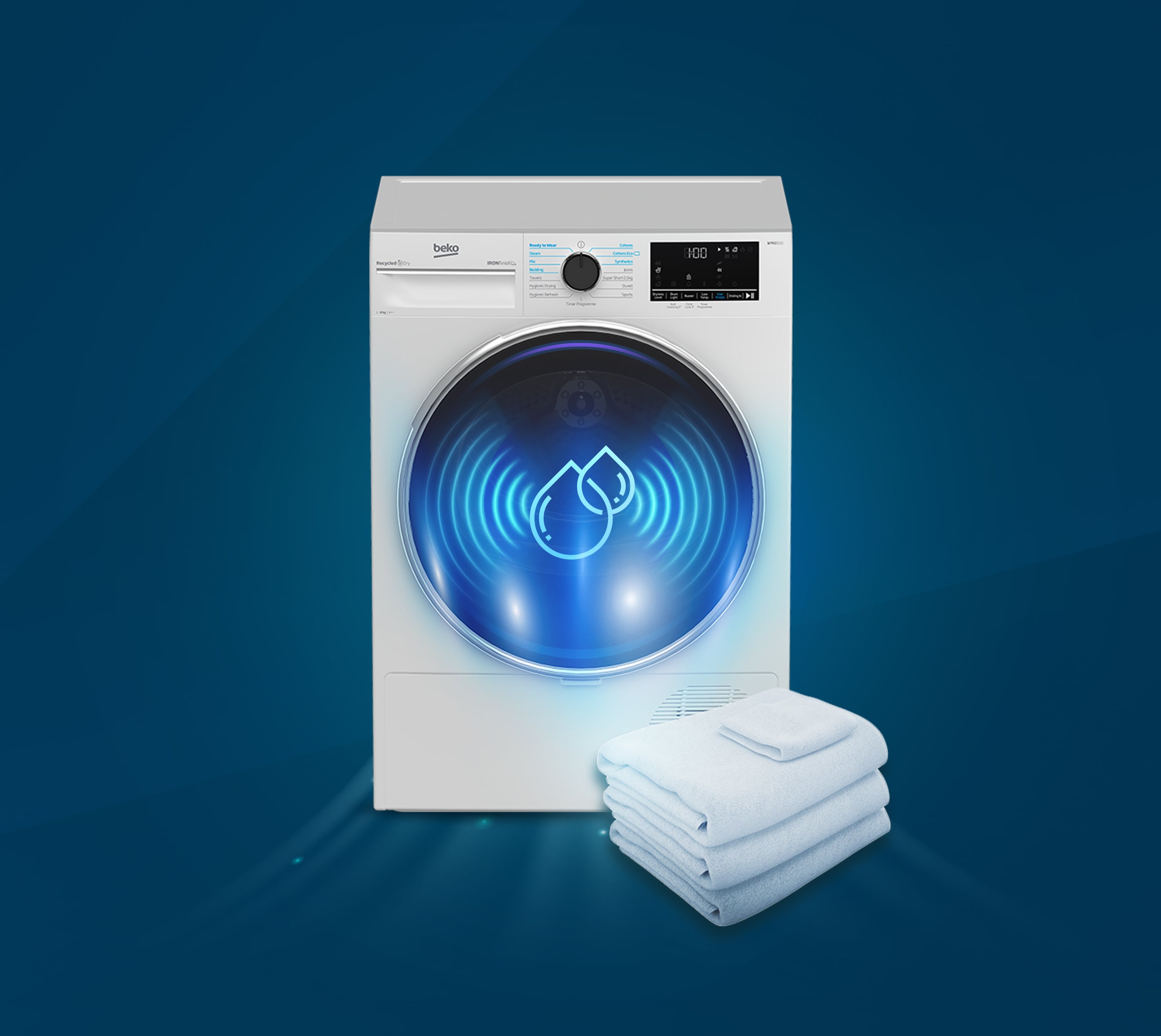 Beko 12kg Heat Pump Tumble Dryer with SteamCure Technology | BM3T31233W