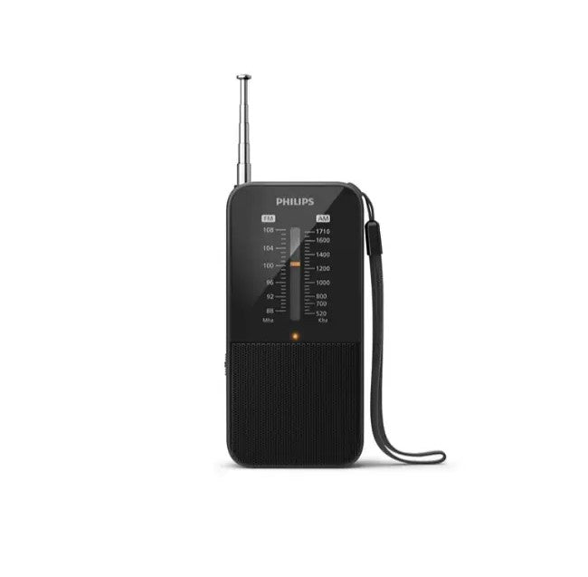 Philips FM Clock Radio with Battery Backup - Black
