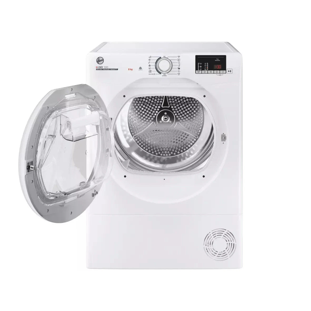Hoover HLE H8A2DE 80 8KG Heat Pump Tumble Dryer - White | HLEH8A2DE-80 Hoover Washing Machine Ben Sweeney Electrical Euronics